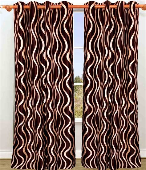65 Off On Hargunz Polyester Brown Abstract Eyelet Curtain On Flipkart