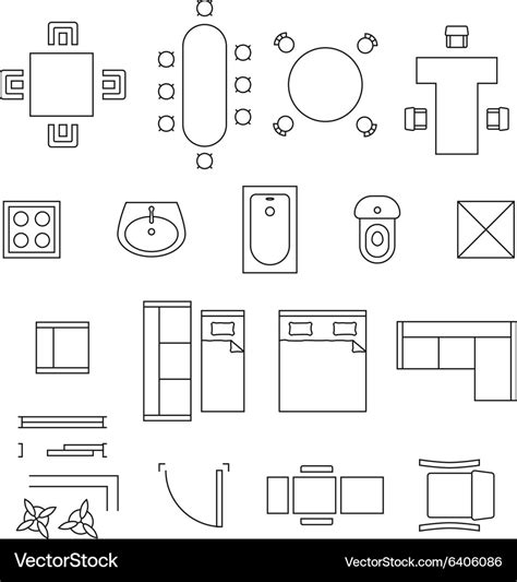 Floor Plan Symbols Vector Free Download Image To U