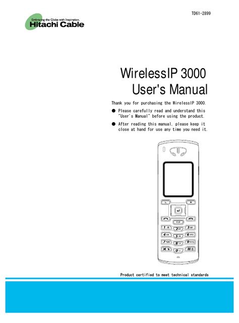 Hitachi Cable Wirelessip 3000 User Manual Pdf Download Manualslib