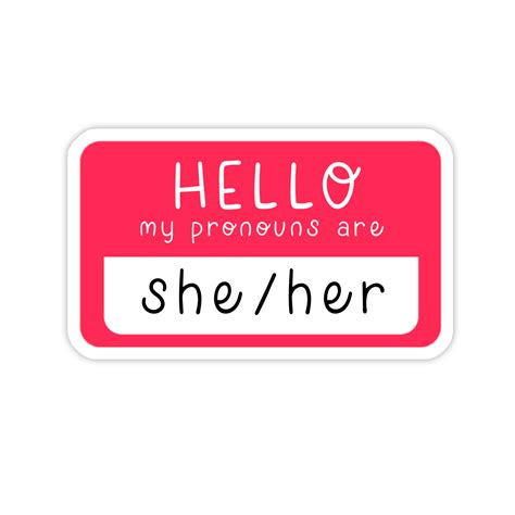 She Her Pronouns Stickers She Her Hello My Pronouns Are Etsy