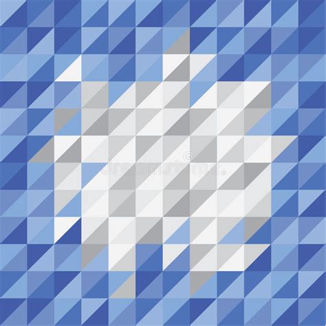 Blue Geometric Tiles Seamless Pattern Single Color Vector Mosaic