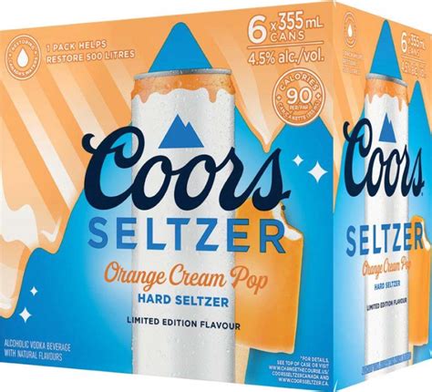 Coors Seltzer Orange Cream Pop 6 Cans Coolers Parkside Liquor Beer
