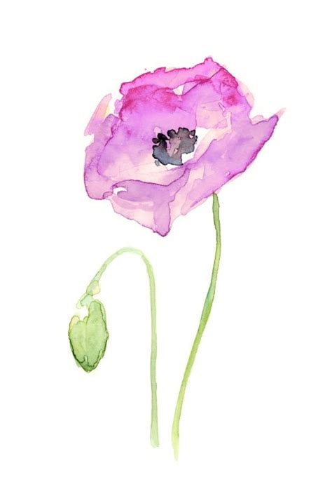 A Watercolor Painting Of A Pink Flower