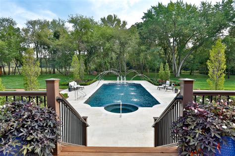 Barrington Hills Il Scalloped Edge Pool With Round Hot Tub And