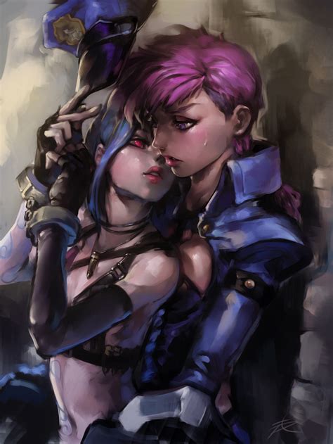 Jinx Vi And Officer Vi League Of Legends Drawn By Phantomixrow