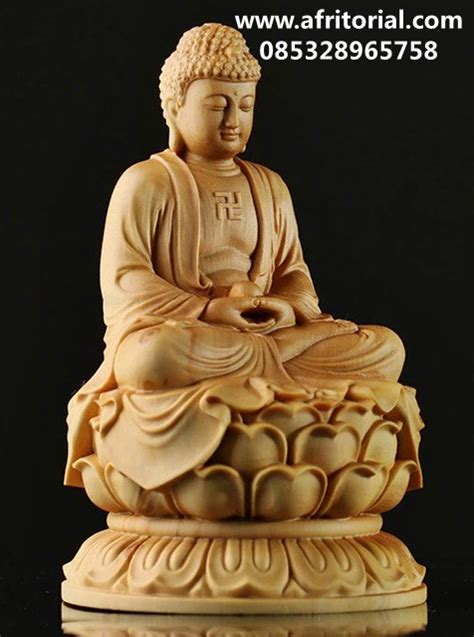 Patung Kayu Buddha Siddhartha Gautama Sakyamuni Patung Ukir Kayu