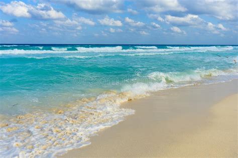 View Of Cancun Beach Stock Photo Image Of Background 159045824