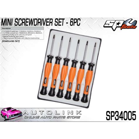 Sp Tools Mini Screwdriver Set 6pc 3 Slotted And 3 Philips Drive Sp34005