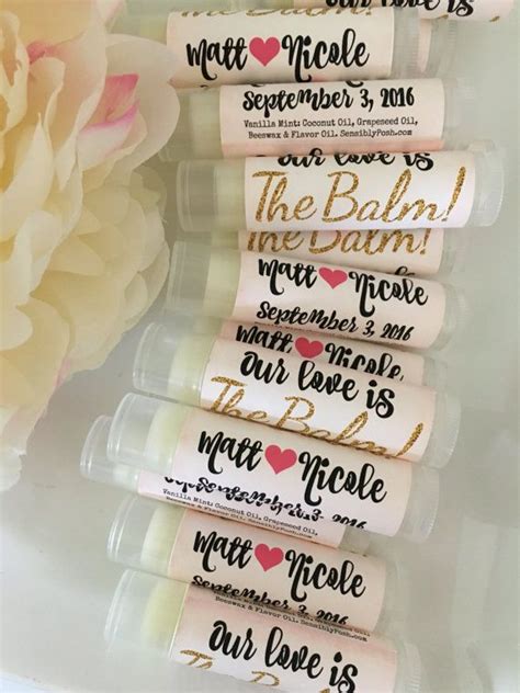 Original Personalized Lip Balms Scents Bulk Wedding Favors Bridal Personalized Lip