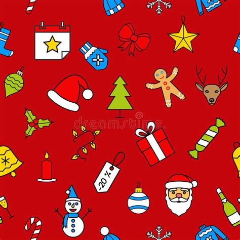Christmas Seamless Pattern Stock Vector Illustration Of Continuous