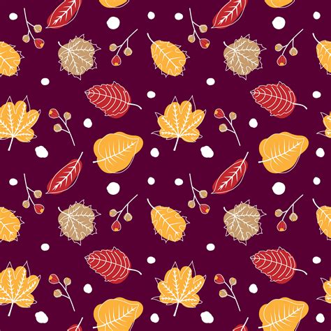 Cute Autumn Seamless Pattern With Leaves 670001 Vector Art At Vecteezy