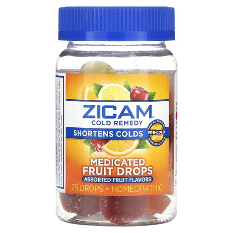 Zicam Cold Remedy Medicated Fruit Drops Assorted Fruit 25 Drops