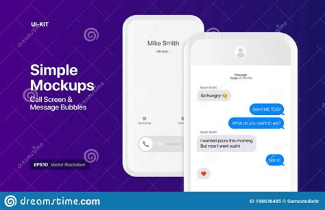 Colorful iphone x showcase mockup. IPhone Call Screen And IMessage UI Design Interface ...