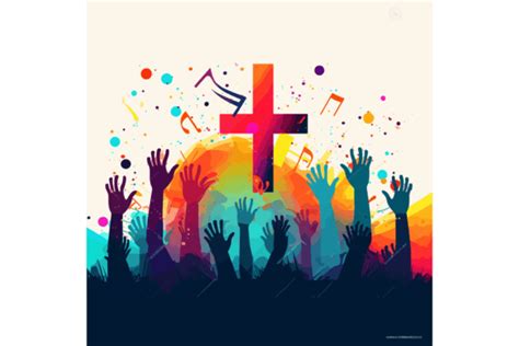 Svg Colorful Christian Cross Vector Illu Graphic By Evoke City
