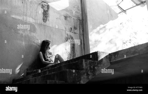 Lonely Girl Sad Stock Photo Alamy