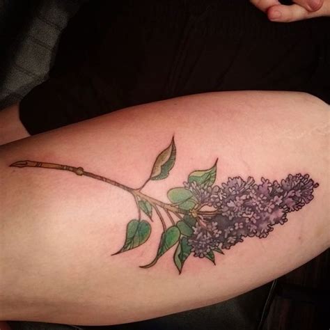 Lilac Tattoo With Black Ink Google Search Pin Up Tattoos Tattoo