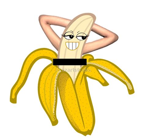 Funny Banana Naked Comic Nude Censored Stripe By Brazartstudio