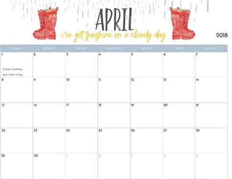 April Calendar Printable For Kids Oppidan Library