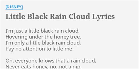 little black rain cloud lyrics by [disney] i m just a little