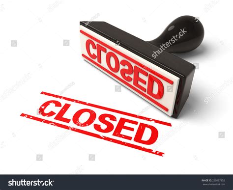 Rubber Stamp Closed Red Ink3d Image Stock Illustration 229857352
