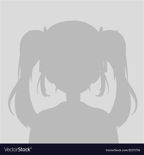 Default Avatar Anime Girl Profile Icon Royalty Free Vector
