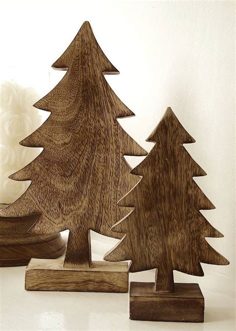 Pair Of Wooden Christmas Tree Decorations I Saw These At Homegoods