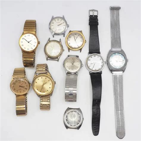 Lot Of 10 Mens Wristwatches Mechanical Winder Watch Parts Repair 4999