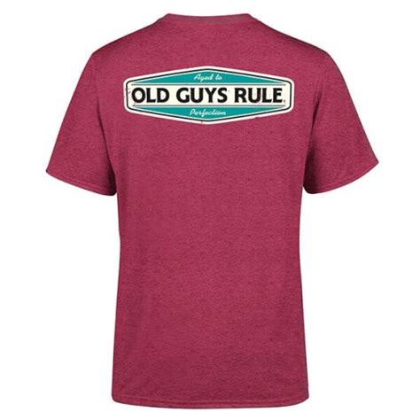 Old Guys Rule Aged To Perfection Ii T Shirt Heather Cardinal Large
