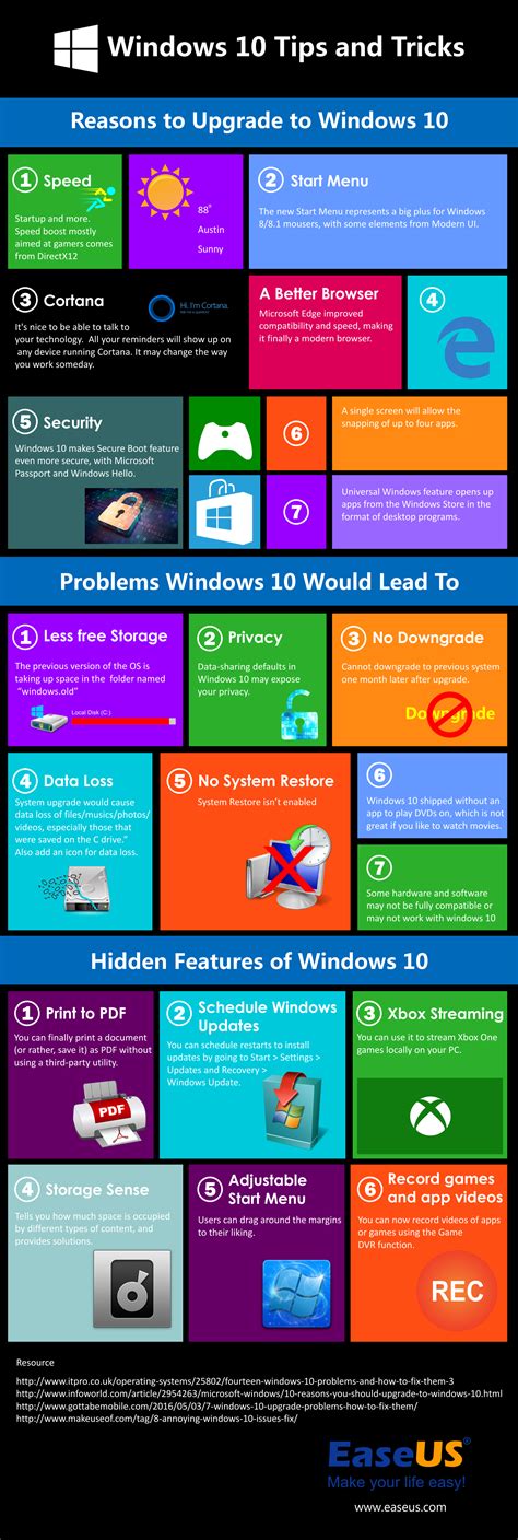Windows 10 Tips And Tricks Infographic Only Infographic