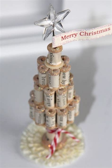 Upcycled New Ways With Old Wooden Thread Spools Mini Christmas Tree