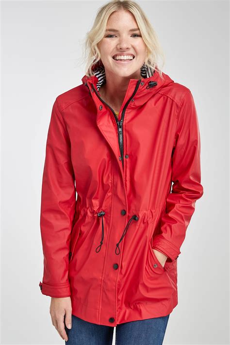 Next Matte Rubber Rain Jacket Coat Red Never Knowingly Concise