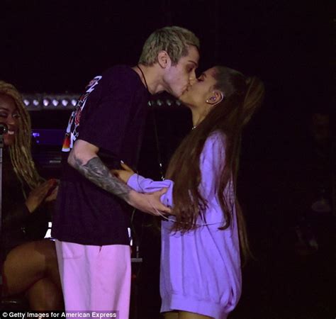 Ariana Grande Shares A Passionate Kiss On Stage With