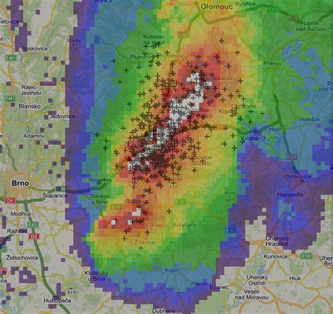 Aktuální srážky a bouřky se v české republice měří pomocí dvou meteorologických radarů. Bouřky Radar Počasí : Radar Na Mape Bourky Meteostanice In ...