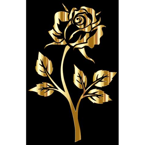 Gold Rose Silhouette Free Svg