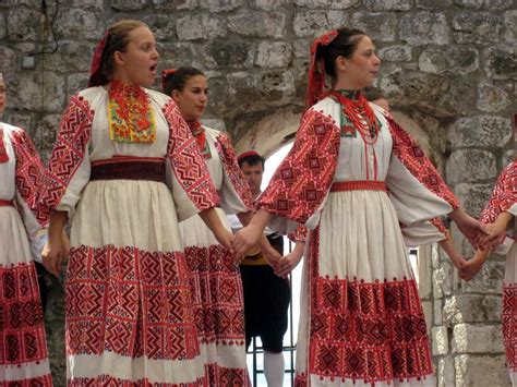 Mens And Womens Croatian Folk Costumes Zagreb Traditional Fashion
