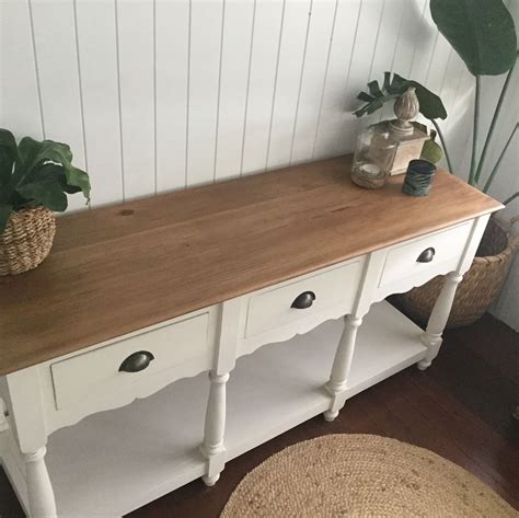 Farmhouse White Console Table 🥰 Now In A Beautiful Home At Burleigh