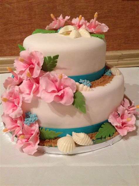 Tropical Floral Wedding Cake Floral Wedding Cake Beach Wedding Cake