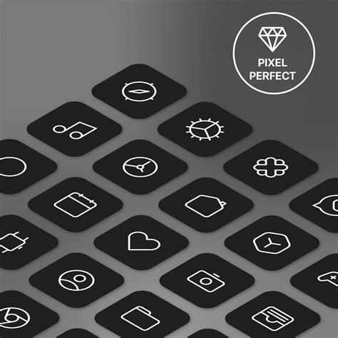 100 Premium App Icons Dark Minimal Edition Iphone Ios14 Etsy