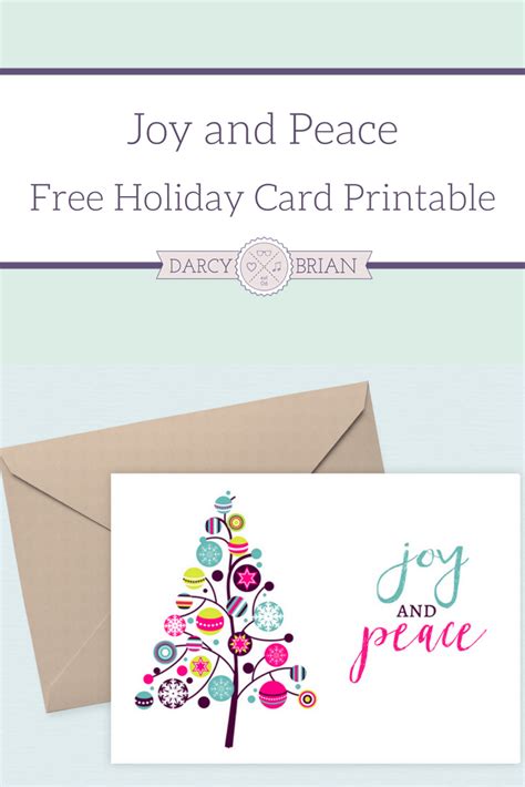 Joy And Peace Free Printable Holiday Cards Printable Holiday Card
