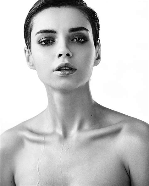720p Free Download Portrait Face Bare Shoulders Aleksey Trifonov Monochrome Women Short