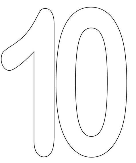 Number 10 Numbers Preschool Printable Numbers