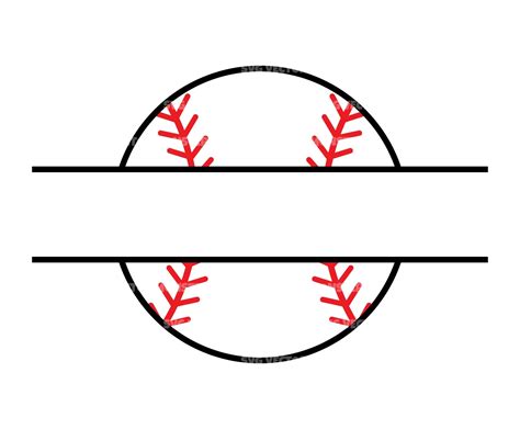 Baseball Split Name Frame Svg Baseball Monogram Svg Baseball Etsy