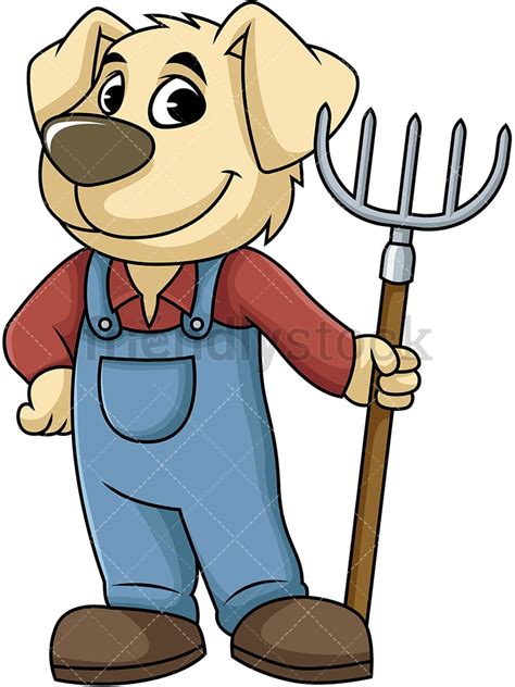 Dog Farmer Cartoon Vector Clipart Friendlystock