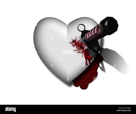 Le Cœur Avec Un Couteau Sanglant Photo Stock Alamy
