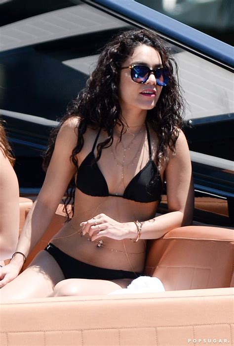 Vanessa Hudgens Wearing Black Bikini In Miami April Popsugar Celebrity Photo