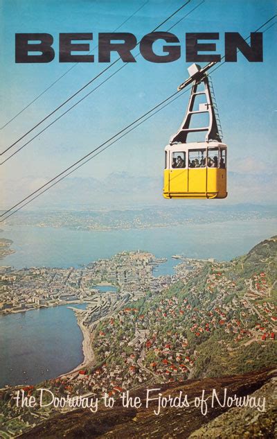 Original Vintage Poster Bergen The Doorway To The Fjords Of Norway