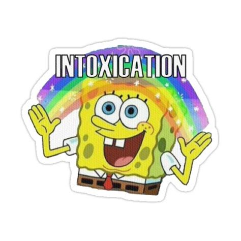 Spongebob Intoxication Rainbow Sticker By K S In 2021 Diy Beer Pong