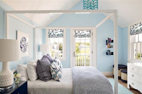 Check spelling or type a new query. White Canopy Bed with Navy Blue Nightstands - Transitional ...
