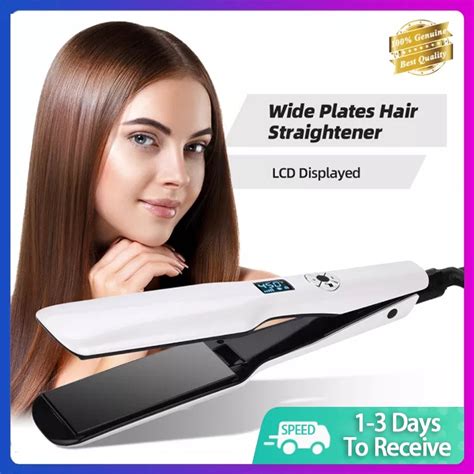 Lcd Display Wide Plates Hair Straightener Professional Ptc Fast Heating