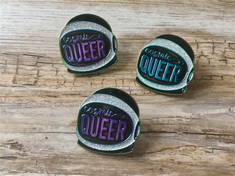 cosmic queer pin gay pride enamel pin astronaut pin lgbtq etsy